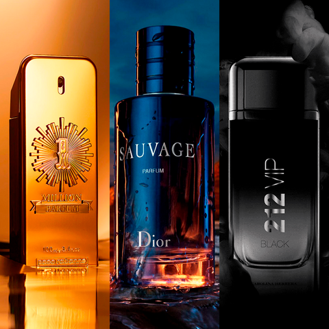 Perfumes Masculinos Eau de Toilette - Kit 1 Million + Sauvage Dior + 212 Vip Black 100 ML